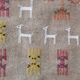 Traditional handmade kilim gray gazelle pattern rug