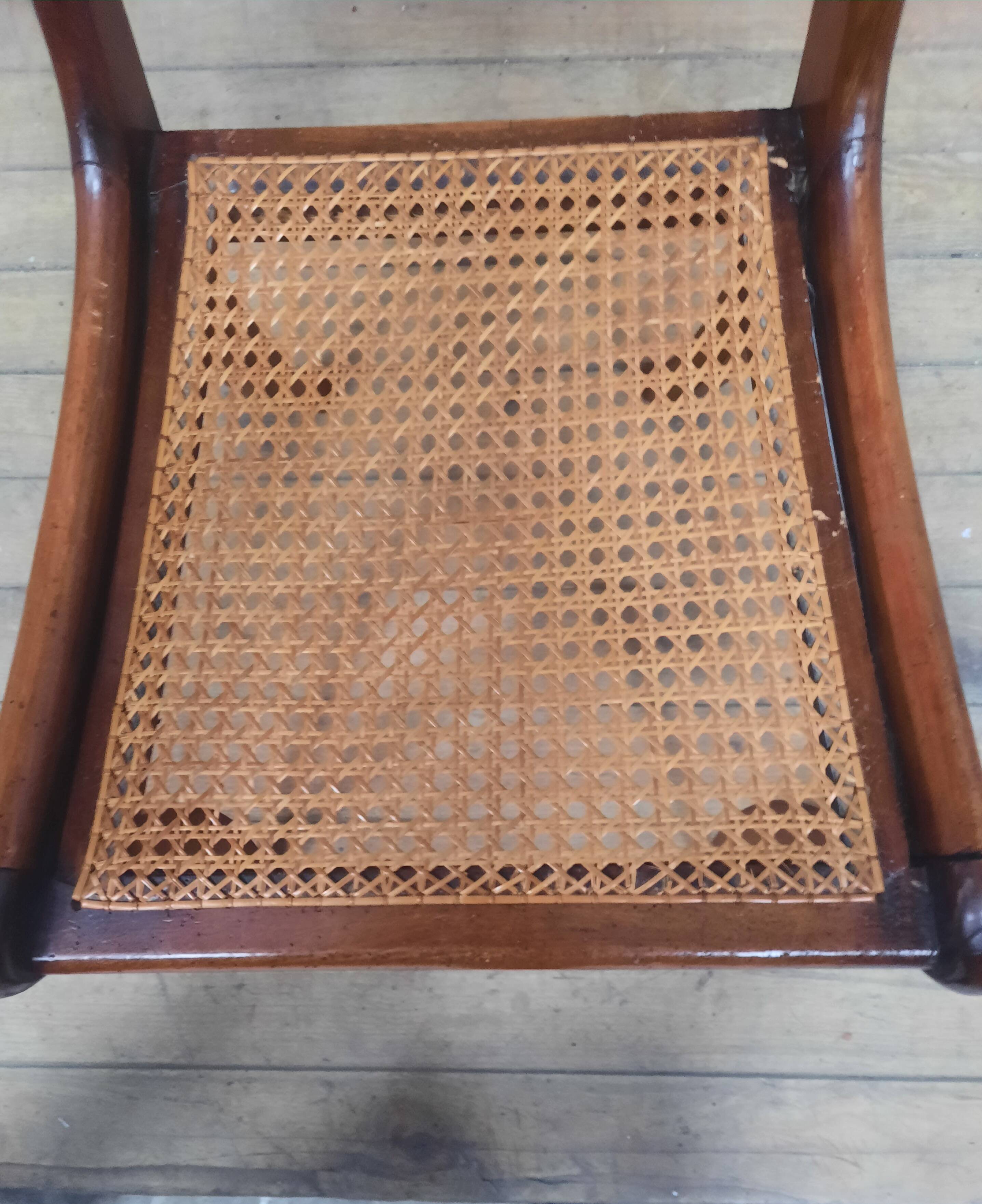 Caned chair from the nineteenth century.