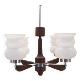 Wooden chandelier, Danish design, 1970s, production: Denmark