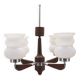 Wooden chandelier, Danish design, 1970s, production: Denmark