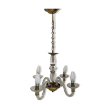 Suspension verre et laiton vintage 1950