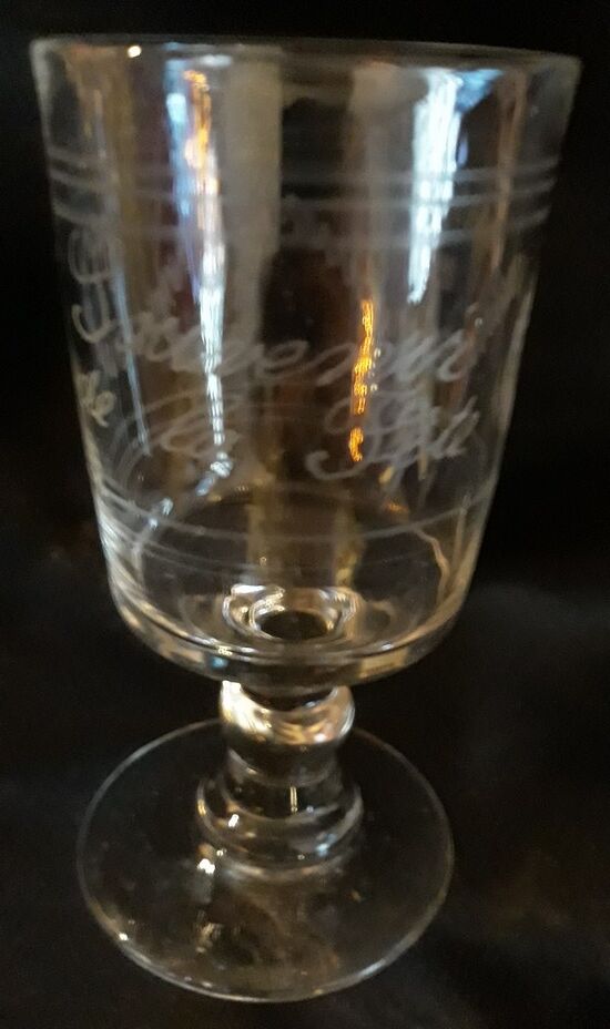 6 wine glasses "Souvenir de la Fête" early XXth