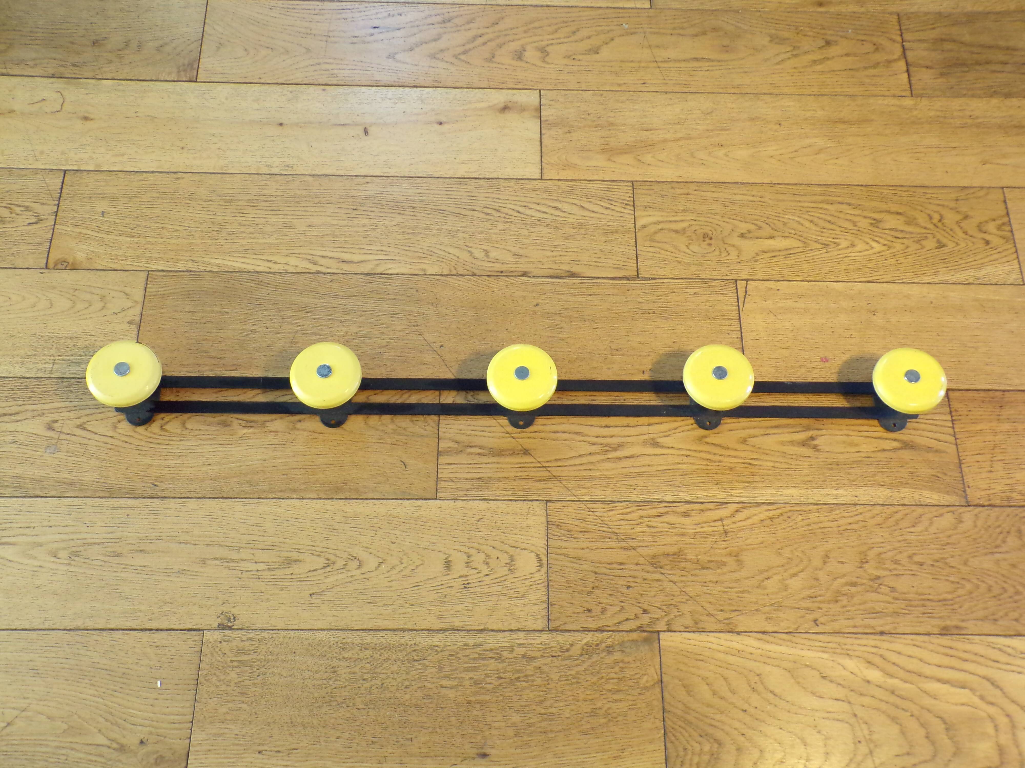 Vintage coat rack with 5 metal racks