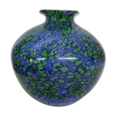 Ball vase signed blue and green Rock