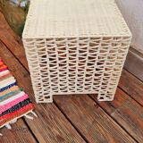 Table basse en plastique tressé vintage