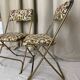 Lafuma folding chairs "Chantazur" floral upholstery from the 1960s.