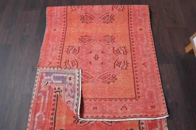 Vintage Turkish Oushak Handmade Wool Runner  80x327
