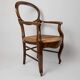Vintage set of 2 Louis-Philippe armchairs from the 19th century, cherry wood chairs, hand-woven straw seats, antique Italian seat, elegant gift.
