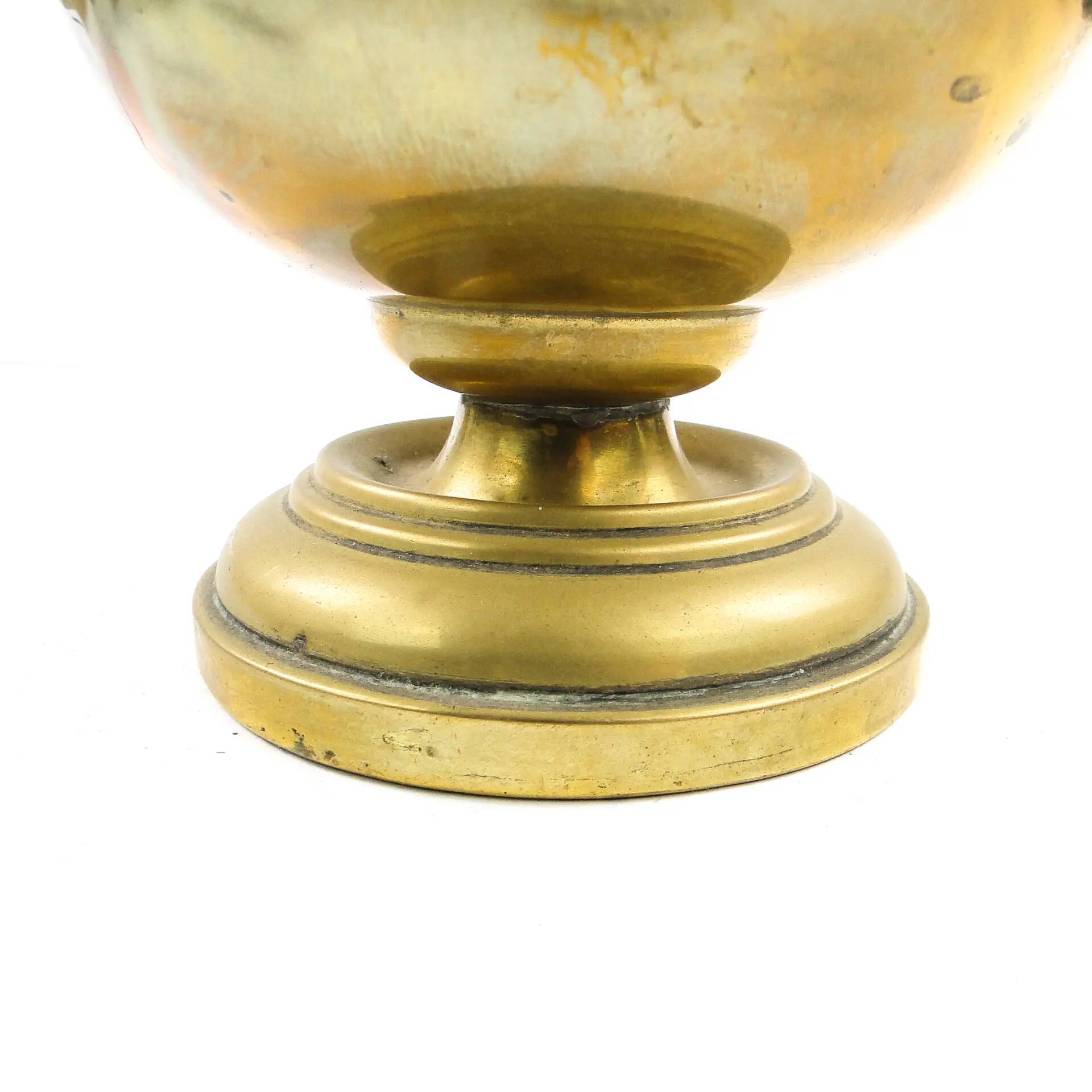 Art Nouveau sugar bowl, brass, cobalt glass, Sweden, early 20th century