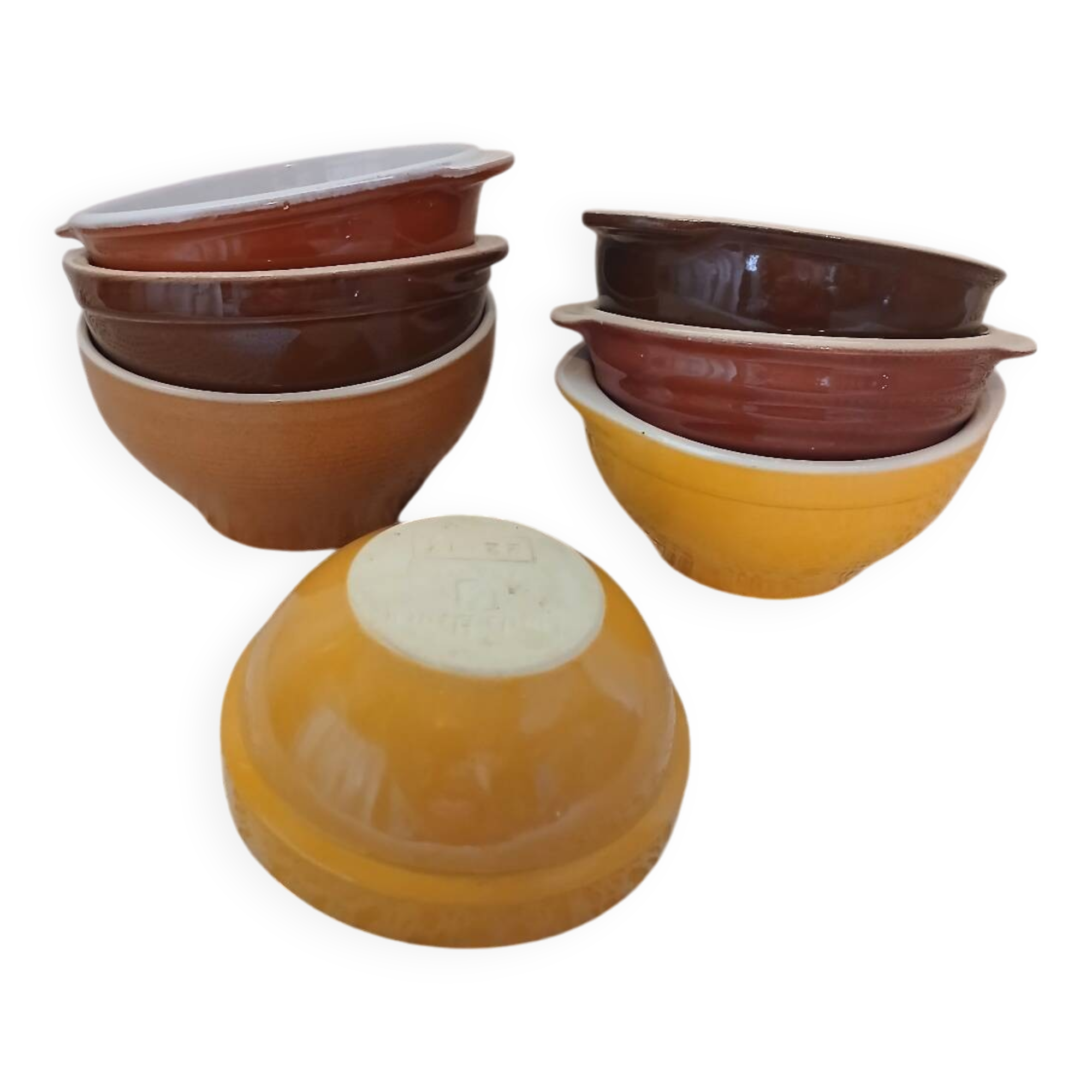 7 antique Émile Henry bowls