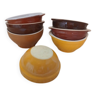 7 antique Émile Henry bowls