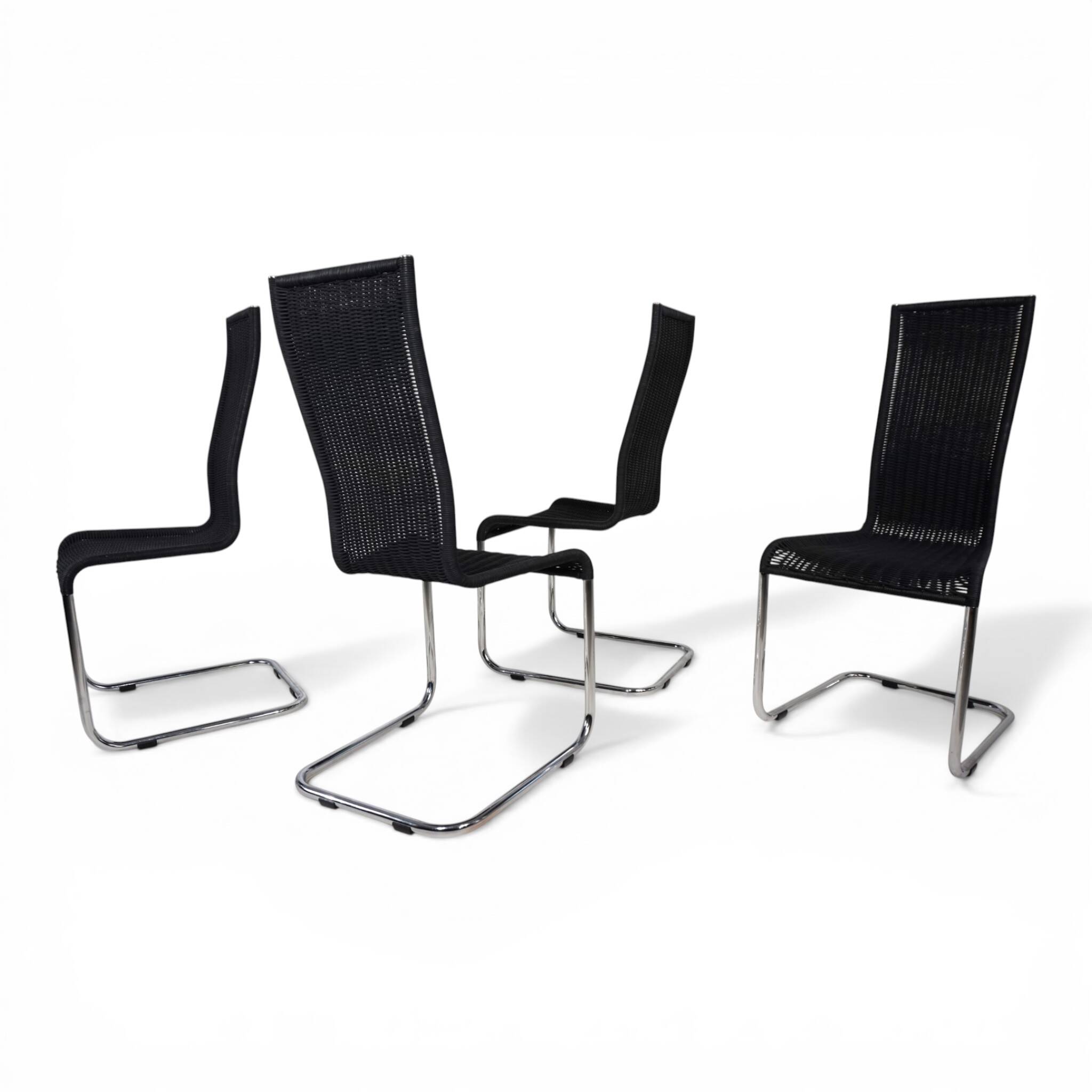 Set of 4 B 25 Tecta Cantilever Chairs by Axel Bruchhäuser, 1980