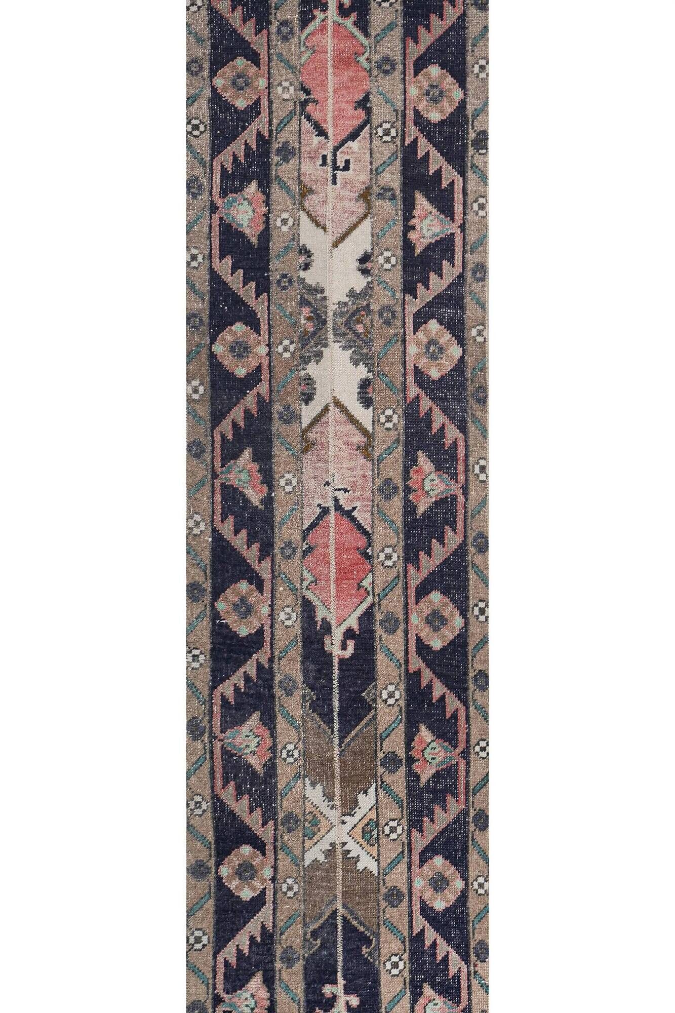 Vintage Turkish hallway rug 54x712 cm