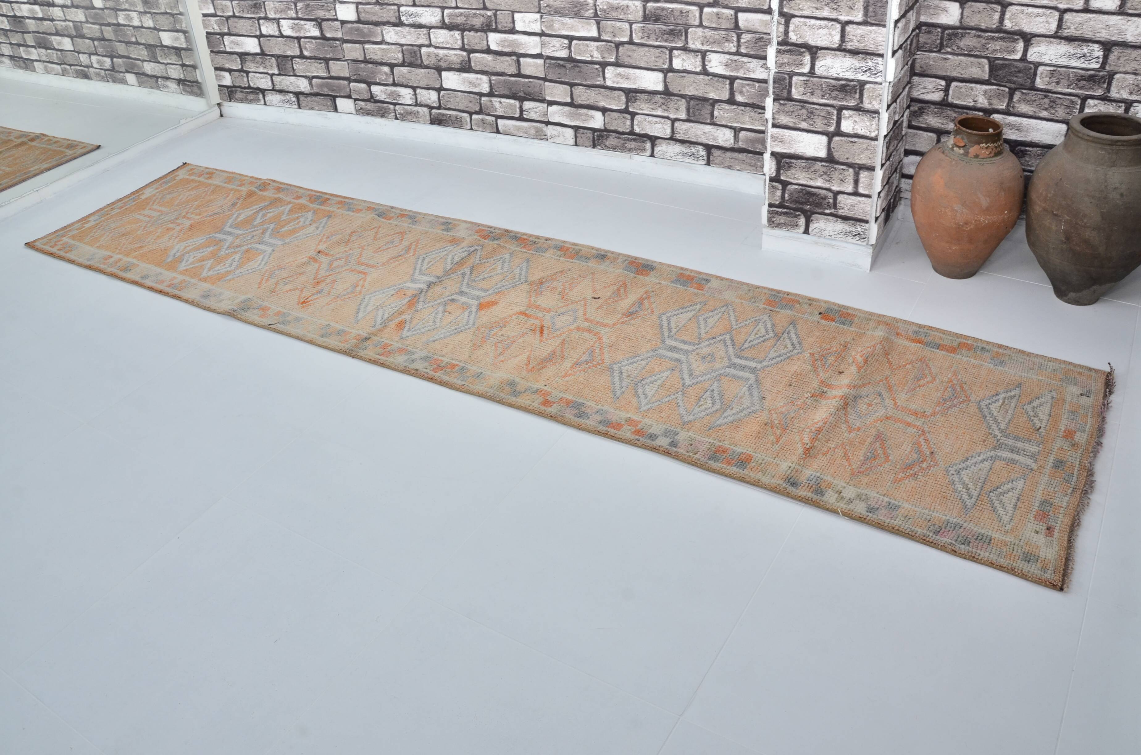 Neutral Oushak Handknotted Runner sku 2114