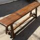 Solid oak farmhouse bench 140cm for rustic farmhouse table 1950