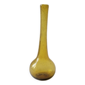 Vase soliflore en verre de Biot ambré
