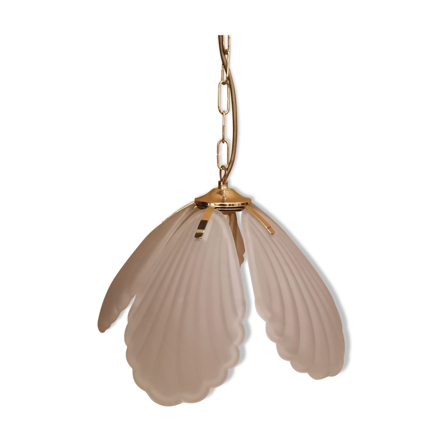 Suspension tulip glass paste and brass