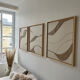 Tableau relief design beige lin et taupe