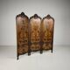 Gilt Leather Room Divider with Rich Carving, Circa 1860