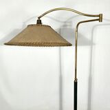 Arredoluce Monza, vintage brass and leather floor lamp. 40s