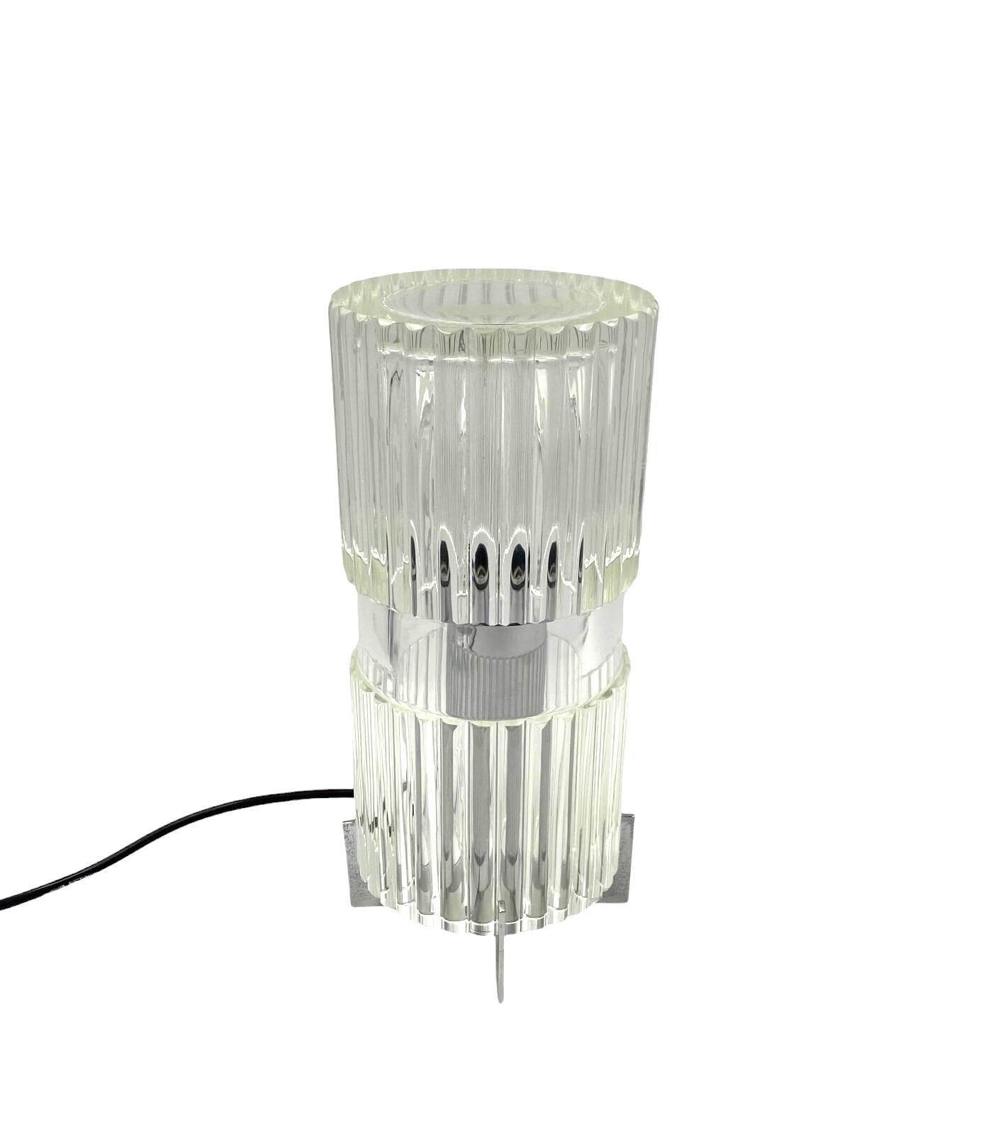 Glass table lamp, Fidenza Vetraria Italy 1970s