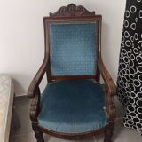 Fauteuil et repose pieds Louis Philippe
