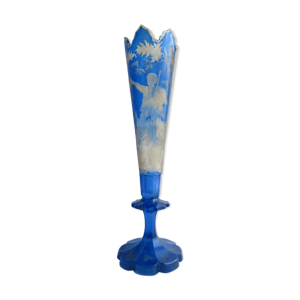 Vase bleu art nouveau - cristal