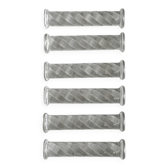 Set of 6 twisted crystal knife holders