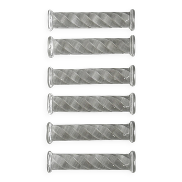 Set of 6 twisted crystal knife holders