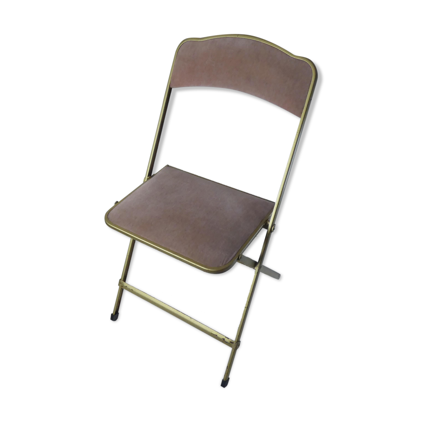 Folding chair chaisor powder pink velvet