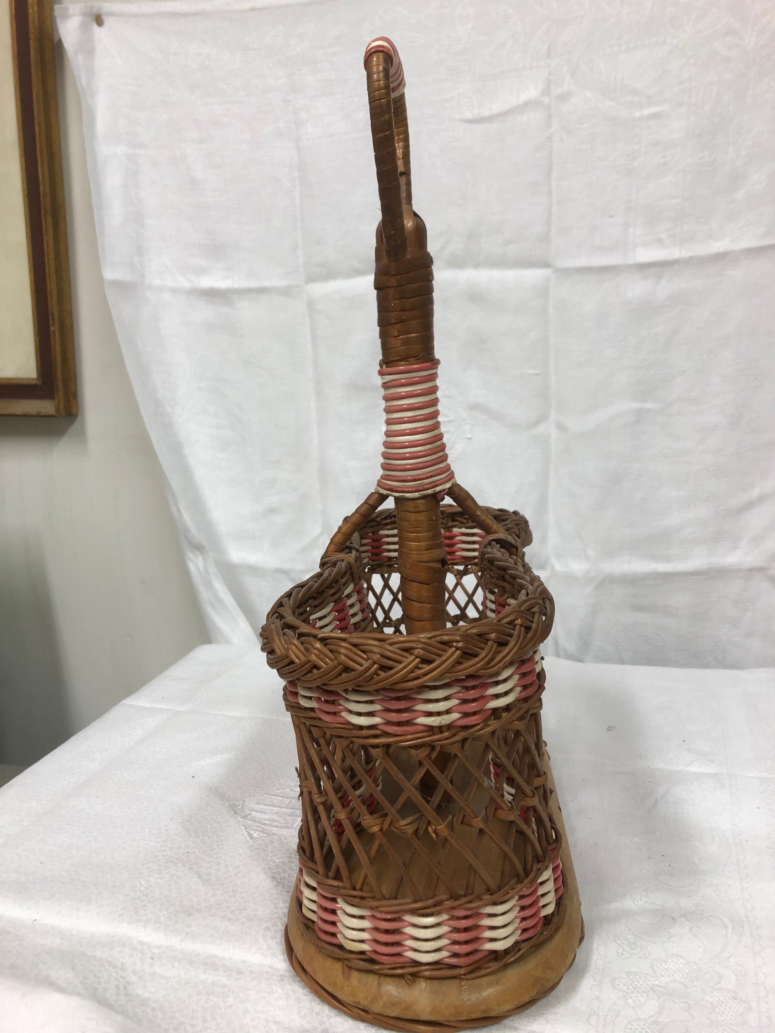 Door rattan bottles from the 60s