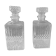 Whisky cellar pair of glass and crystal decanters