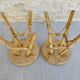 Pair of rattan and wood stools, vintage