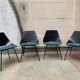 Series of 4 chair "Tonneau" by Pierre Guariche for Steiner