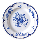 Assiette décorative faïence bleue et blanche