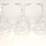 Three cut glasses from Lorraine's crystal factory