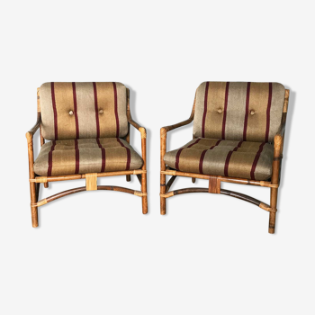 Pair of bamboo armchair