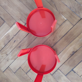 Paire de table de chevet oranges
