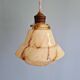 Pair of Art Deco marbled opaline pendant lights, Scailmont (Belgium)