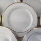 Lot de 12 assiettes dessert en porcelaine double liseré doré Ligne Hôtesse