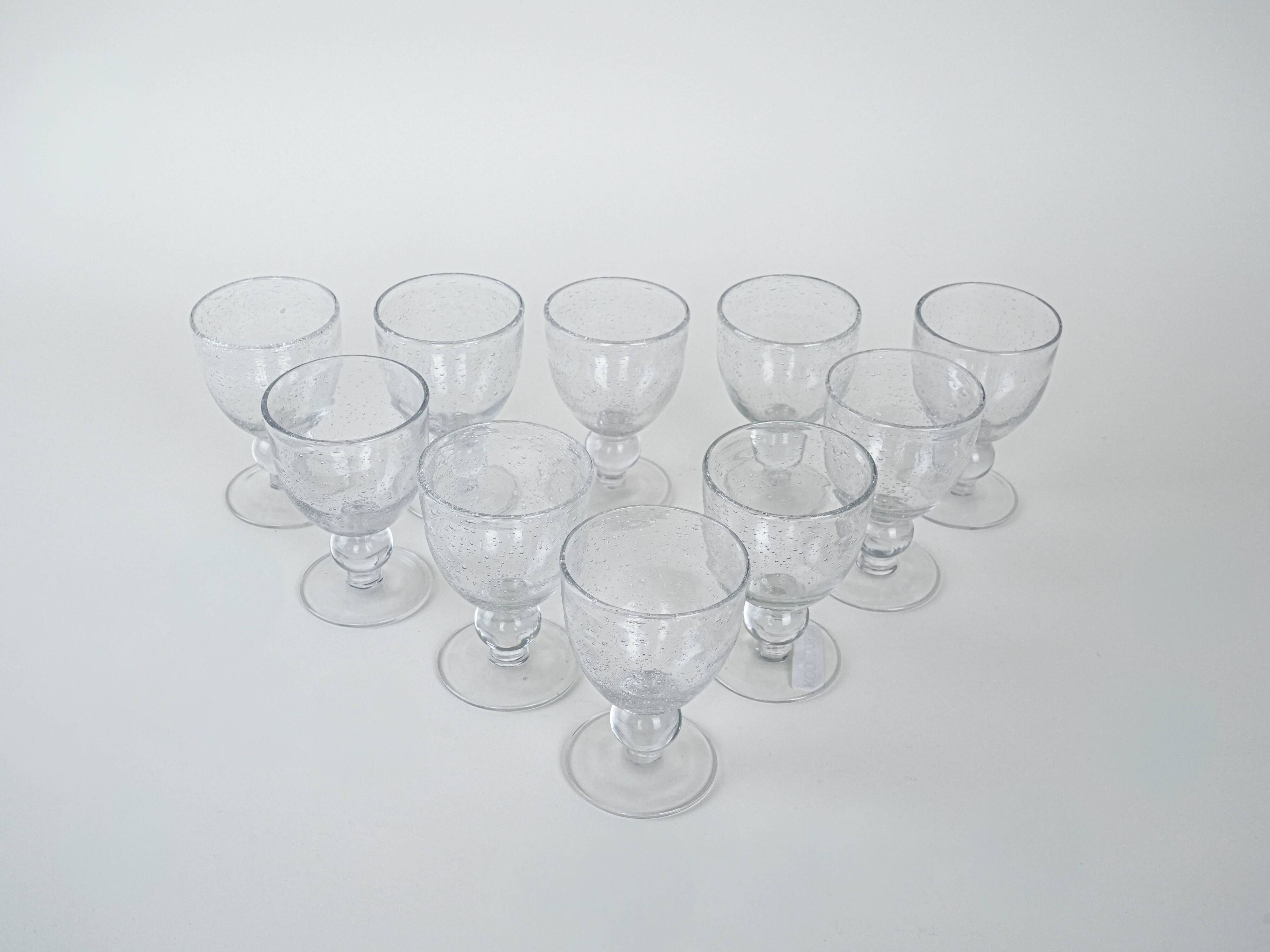 Set of bubble champagne glasses, Italian design, 1970s, production: Italy