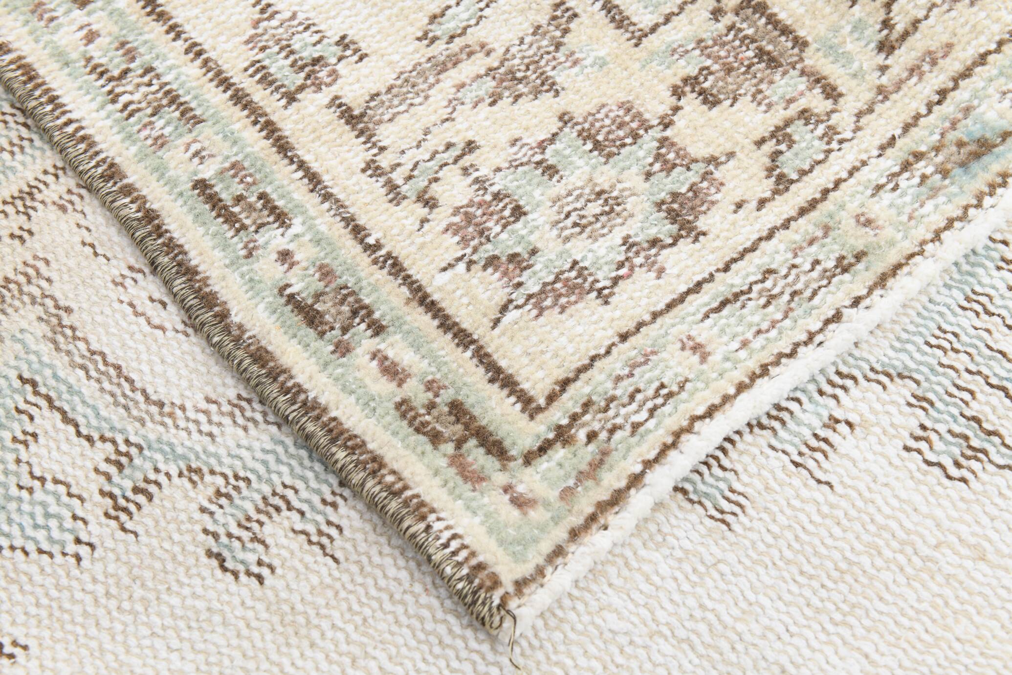 6x9 classic brown & beige vintage rug, 153x272cm