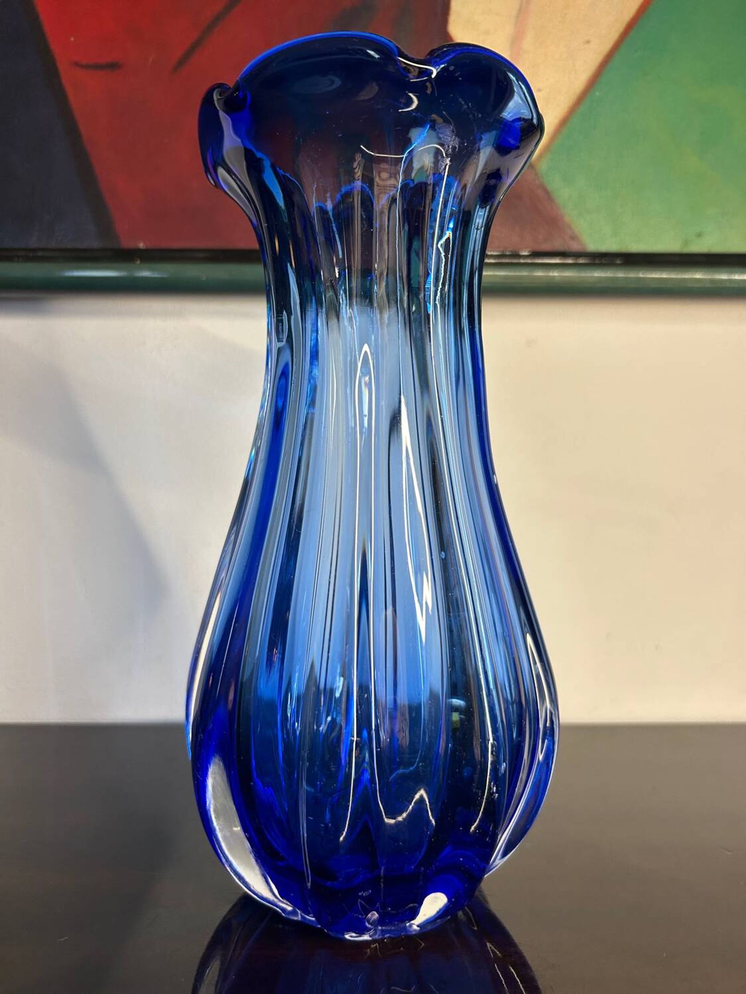 Murano cobalt blue vase from the 60s