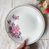 Vintage Limoges Porcelain Cake Stand with Floral Pattern