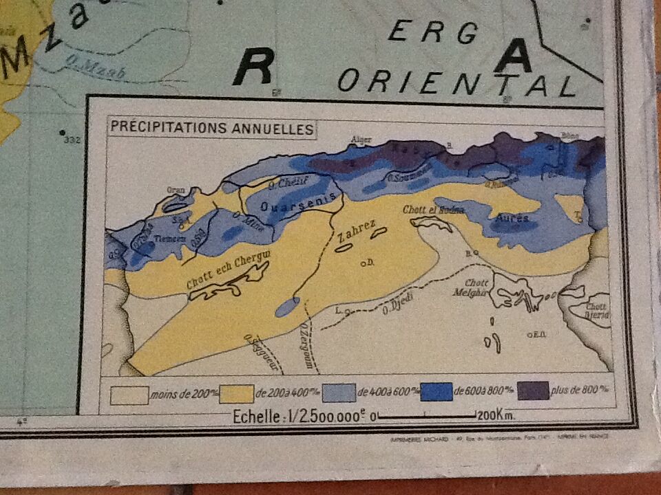School N ° 23 Algeria map map physical and 23 Bis Algeria economic hatchet by Louis François map
