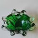 Pocket/ashtray in blown Murano art glass. Organic floral shape
