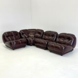 Dark brown Nuvolone modular lounge sofa by Rino Maturi for Mimo Padova