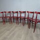 Set of 6 bistro chairs in curved wood