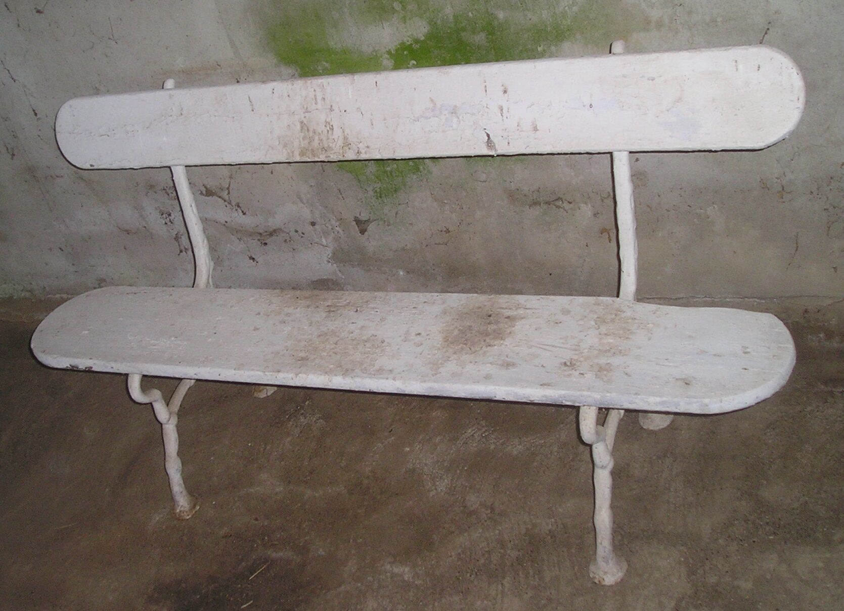 Garden bench oak and cast iron late nineteenth