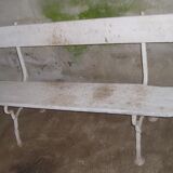 Garden bench oak and cast iron late nineteenth